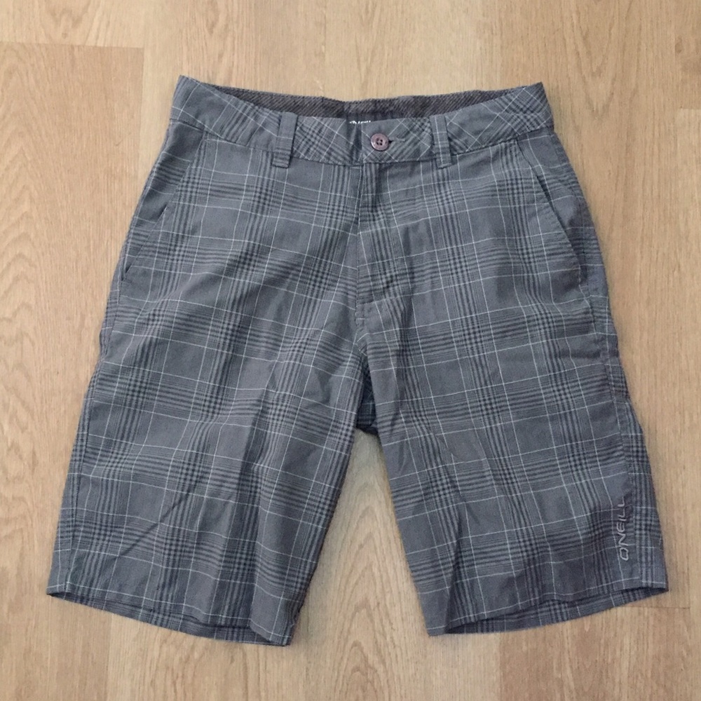 EUC O’Neill Grey plaid Bermuda/Shorts, Size 28